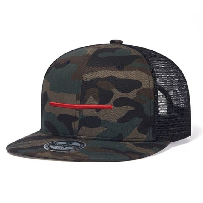 Camo Snapback "Red Line" – Asian Woodland Tarnmütze