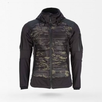 Schwarze Camouflage-Pufferjacke „Shadowstrike“ S1