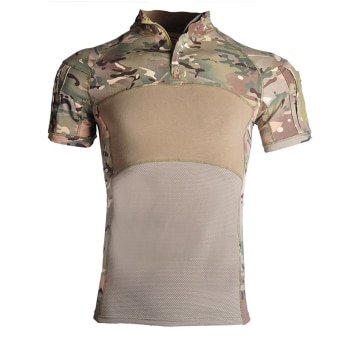 Taktisches Camo-Kurzarmhemd "Cooler" mit 1/4-Reißverschluss