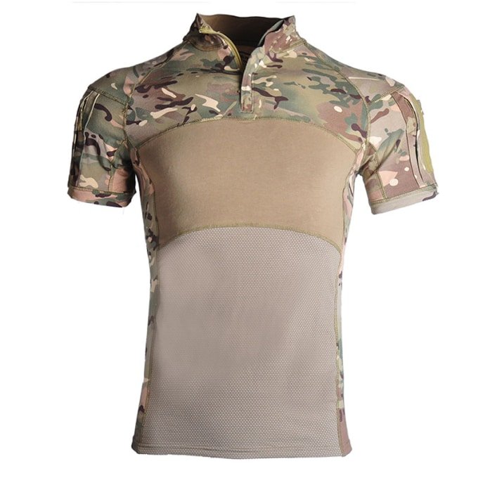 Taktisches Camo-Kurzarmhemd "Cooler" mit 1/4-Reißverschluss