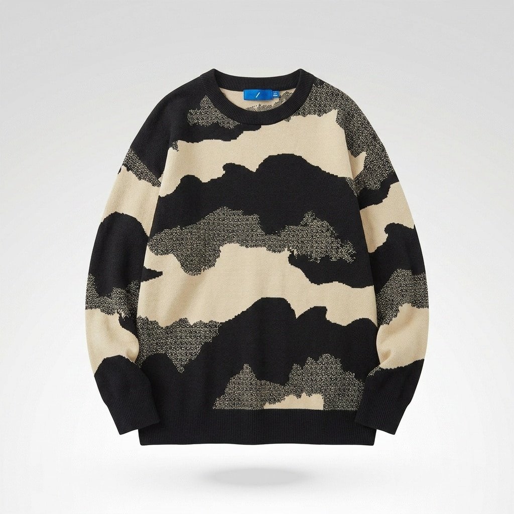 Retro Camouflage-Pullover „Future“