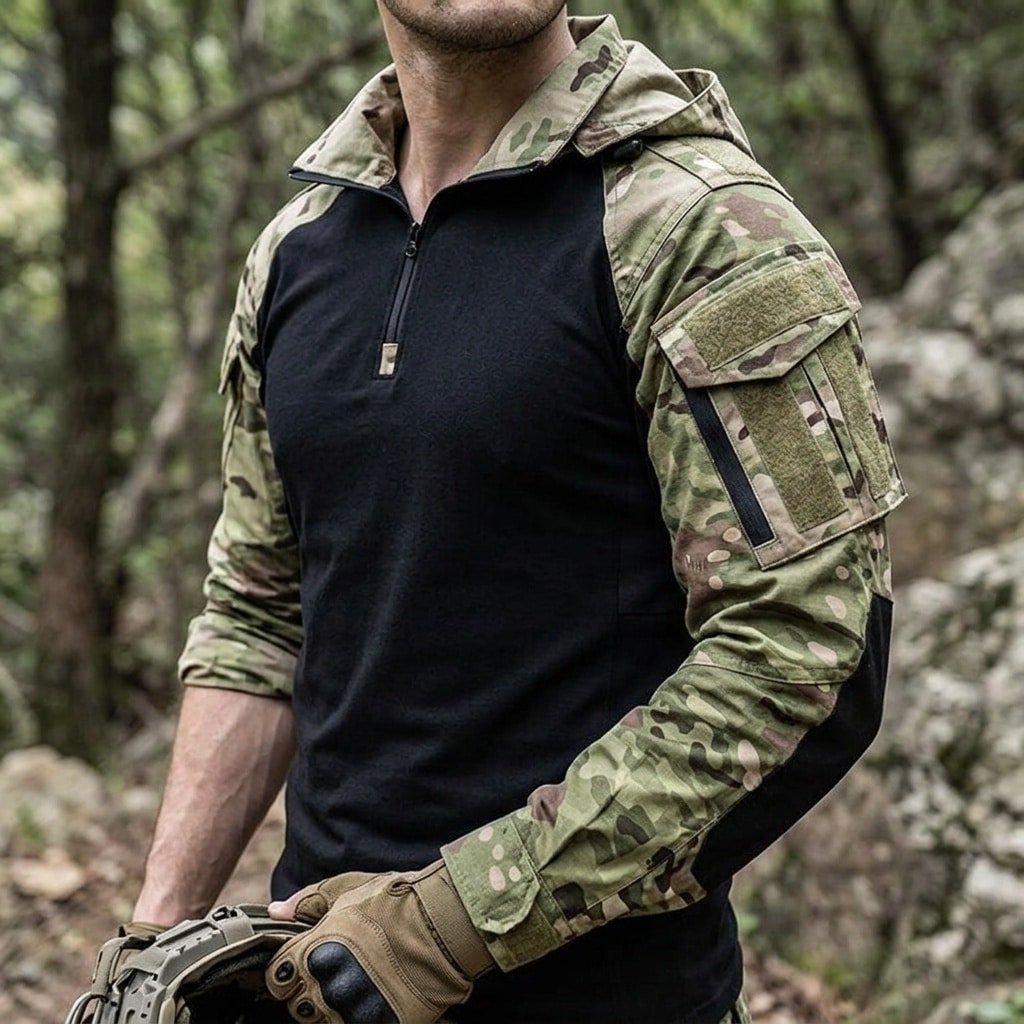 Combat shirt hoodie Camouflage “YZ”