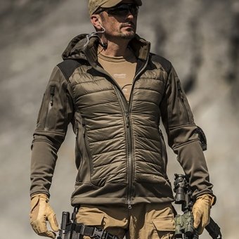 tactical puffer jacket with hood