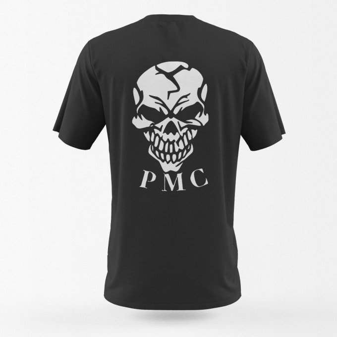 Militär-T-Shirt mit Totenkopf-Print