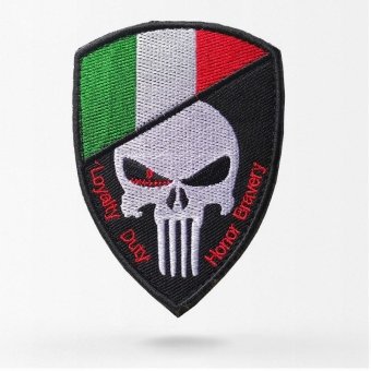 Italienischer Totenkopf-Flaggen-Aufnäher