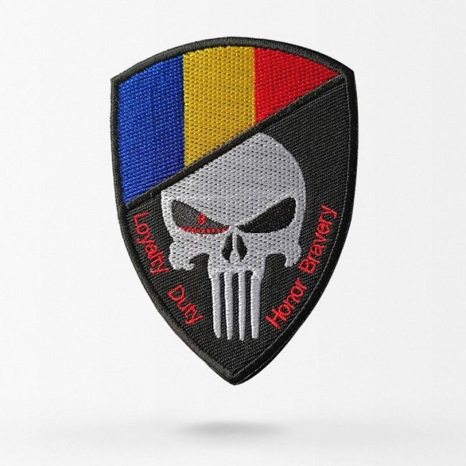 Rumänischer Totenkopf-Flaggenpatch