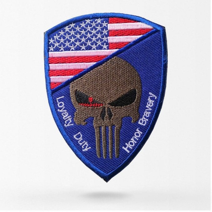 USA-Totenkopf-Fahnen-Aufnäher
