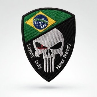 Brazil skull flag patch
