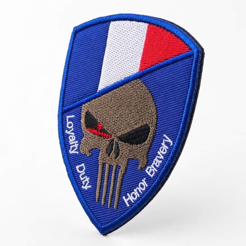 France skull flag patch