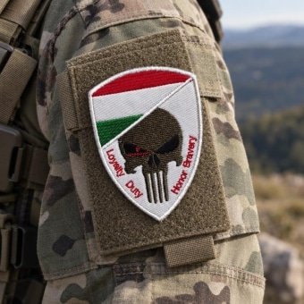 Hungary skull flag patch