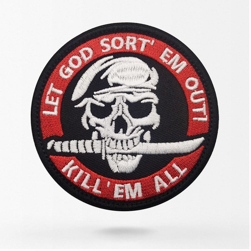 Töte sie alle Patch mit Totenkopf-Design