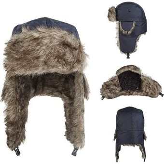 Navy blue trapper hat