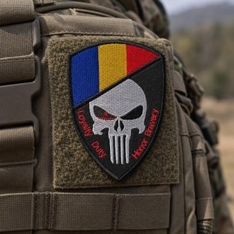 Romania skull flag patch