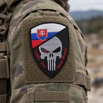Slovakia skull flag patch