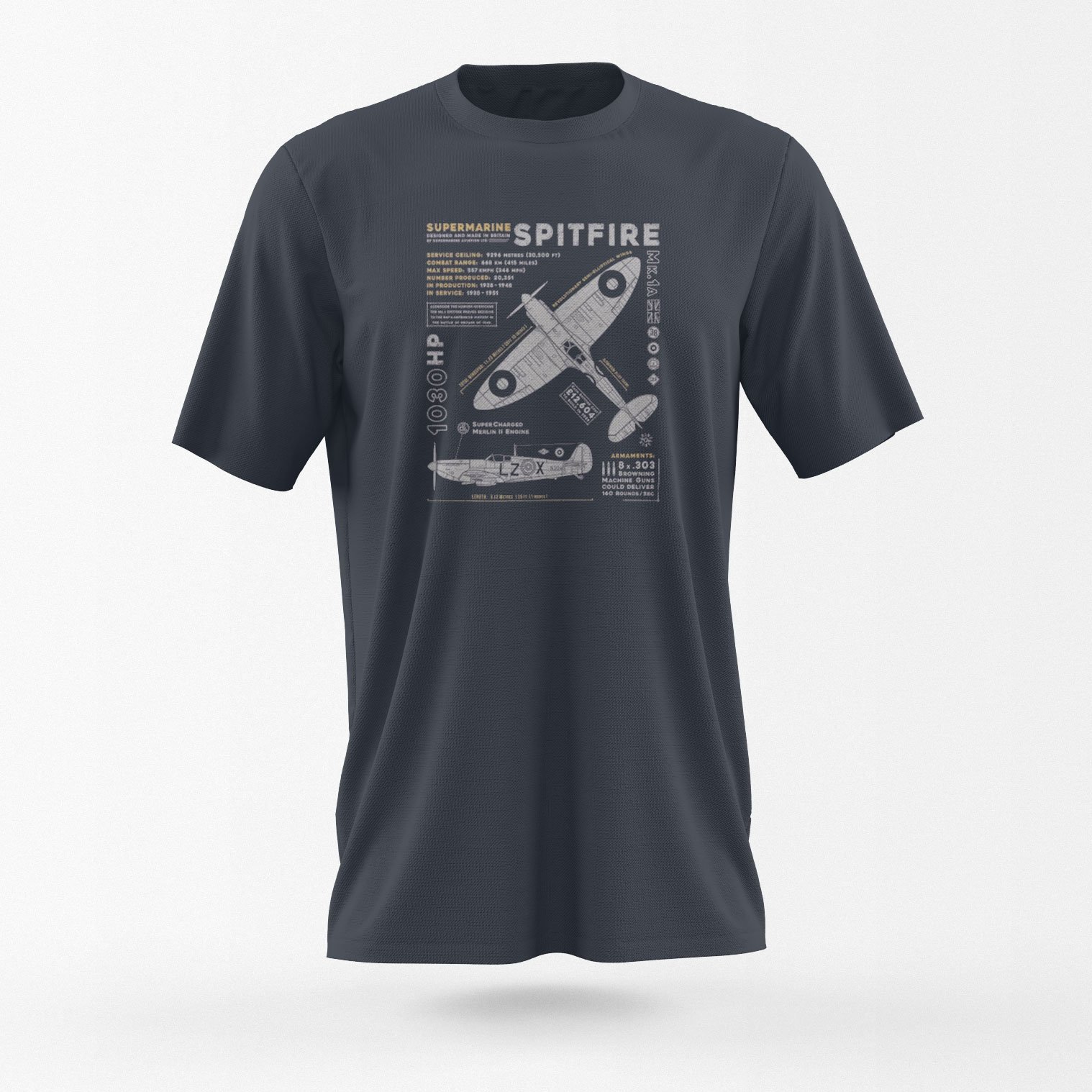 Spitfire Flugzeug-T-Shirt – Bild 2