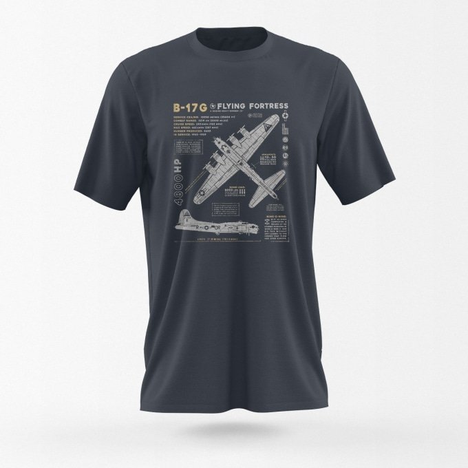 B-17 Flying Fortress – Taktisches Militär-T-Shirt – Bild 2