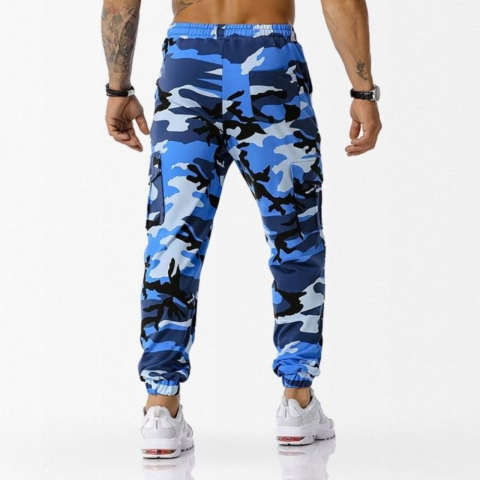 Blaue Camo-Jogginghose Streetstyle – Bild 2