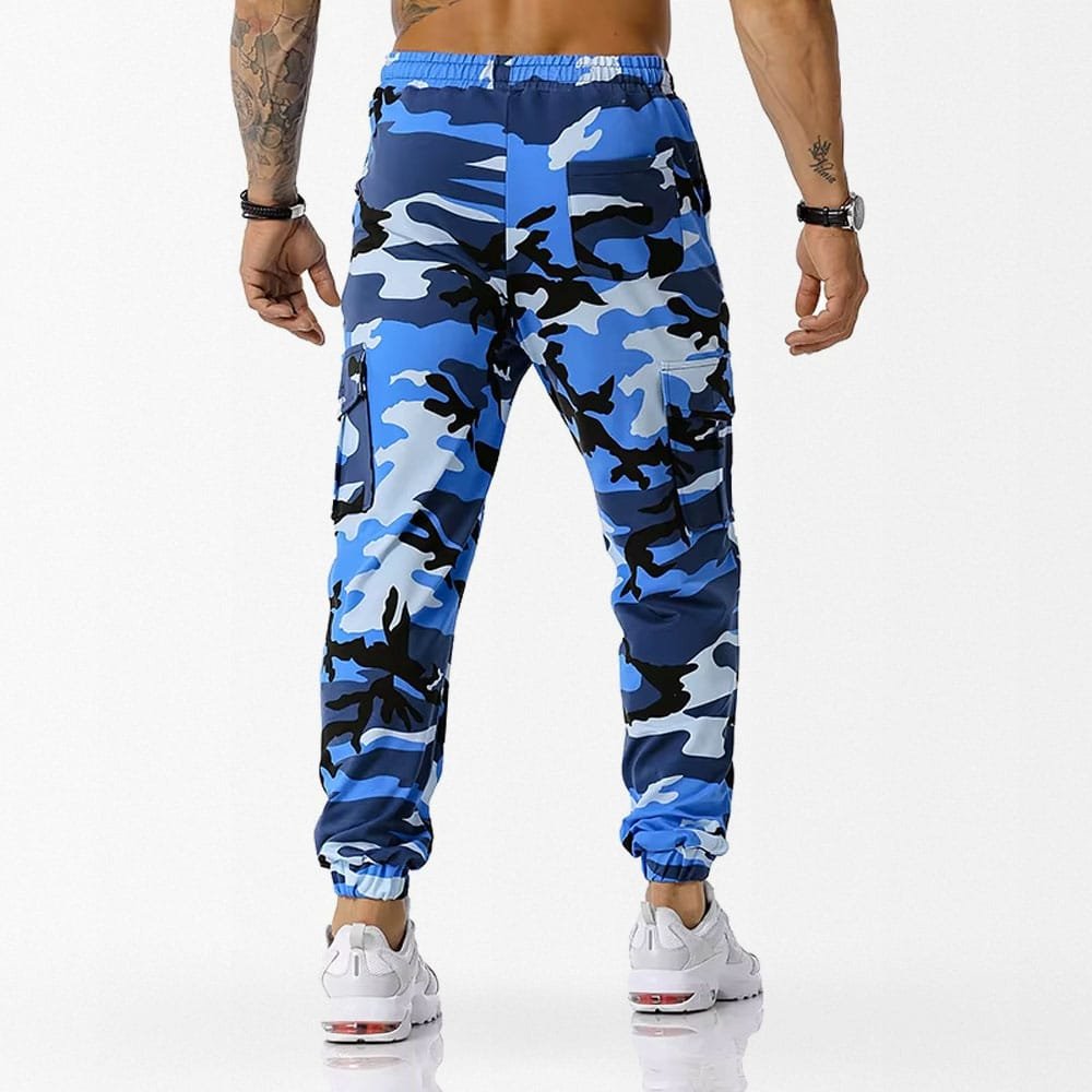 Blaue Camo-Jogginghose Streetstyle – Bild 2