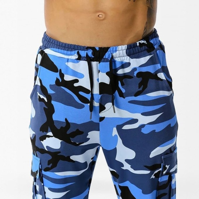 Blaue Camo-Jogginghose Streetstyle – Bild 3