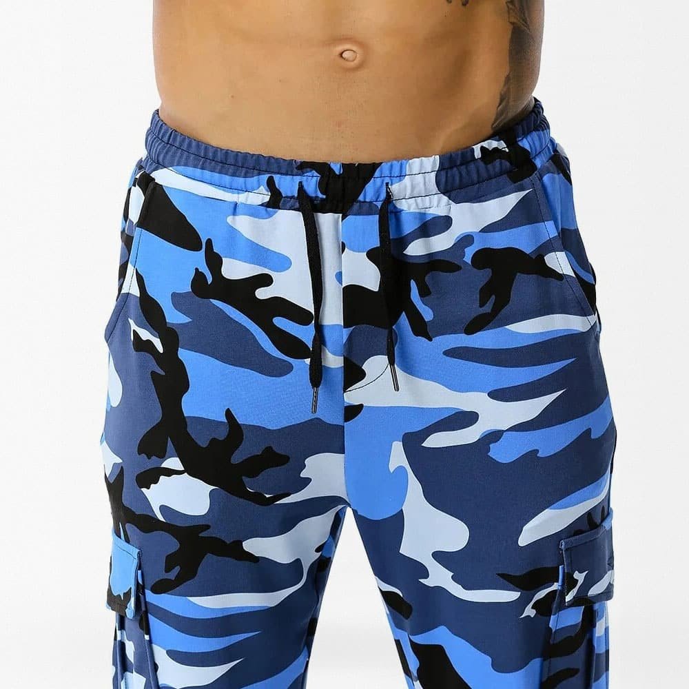 Blaue Camo-Jogginghose Streetstyle – Bild 3