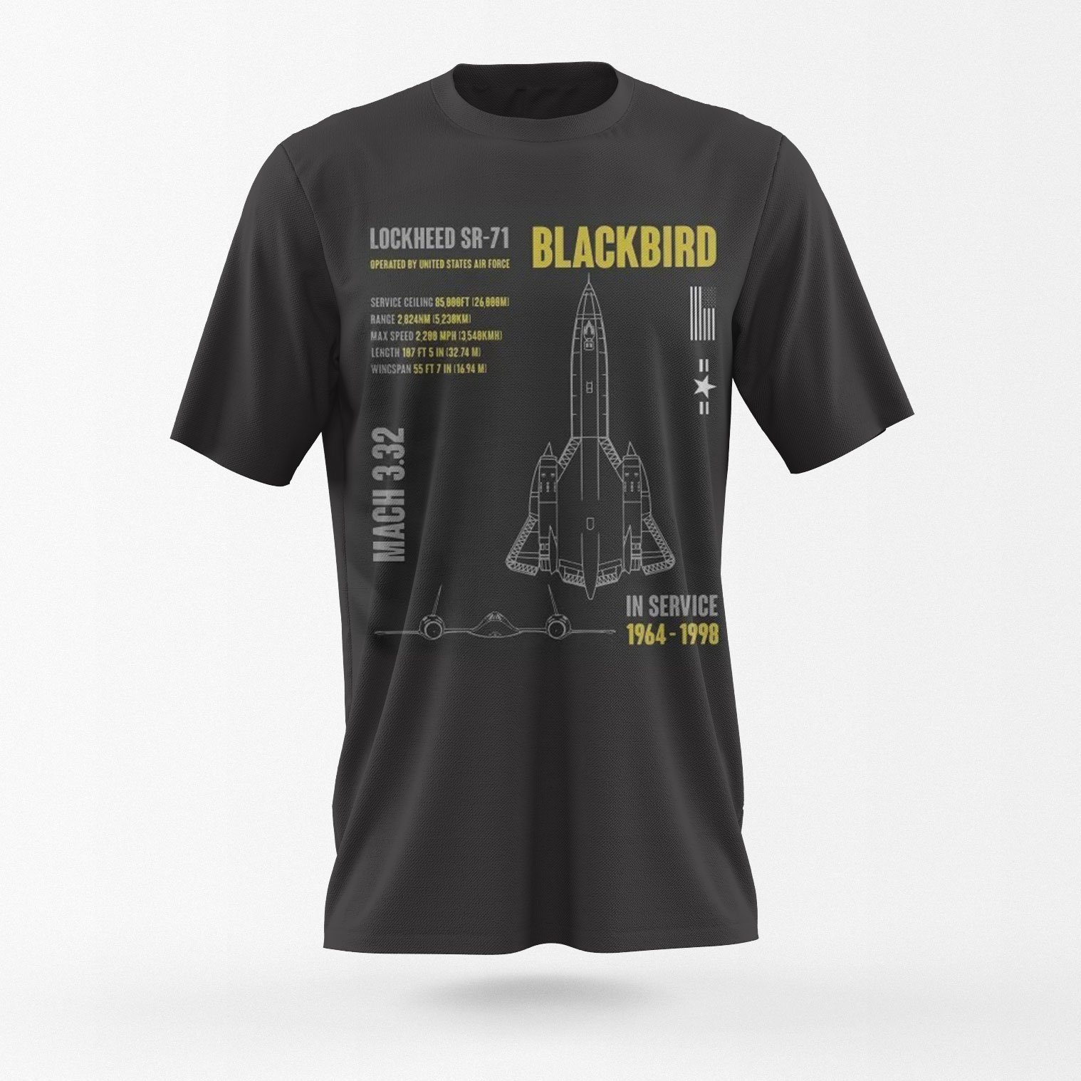 SR-71 Blackbird T-Shirt – Militärischer Look für Taktik-Enthusiasten