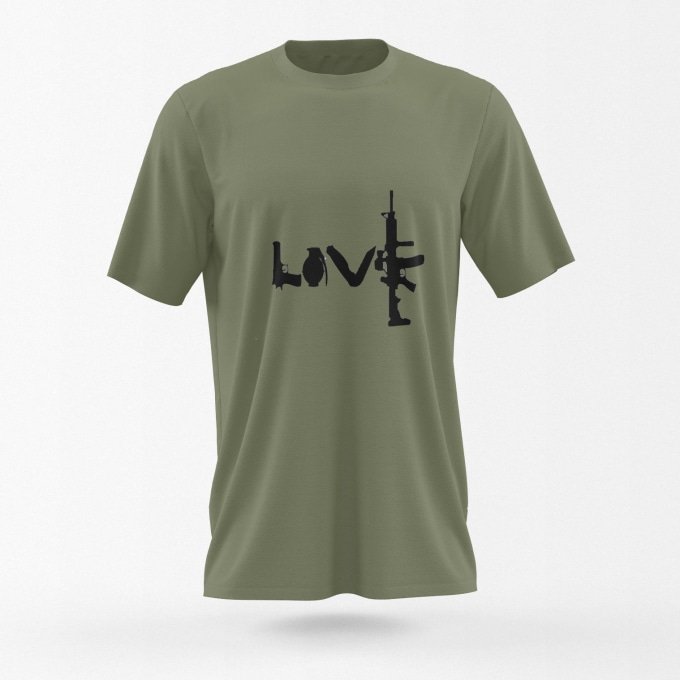Love Gun – Taktisches T-Shirt im Militär-Design – Bild 3
