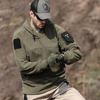 Tactical fleece hoodie with pockets