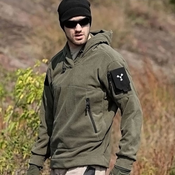 Taktischer Fleece-Hoodie mit Taschen – Bild 3
