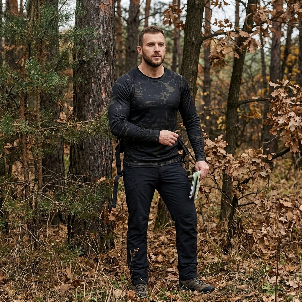 Black camo long sleeve shirt