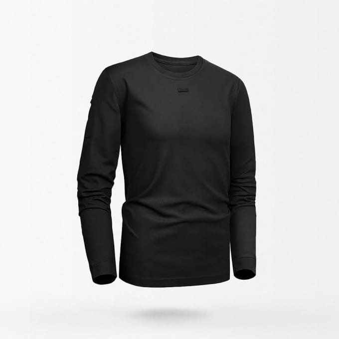 Schwarzes Militär-Langarmshirt