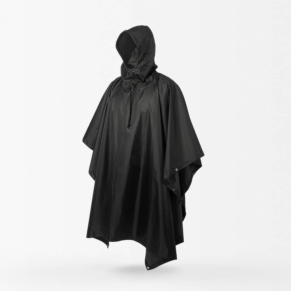 Schwarzer Militär-Poncho