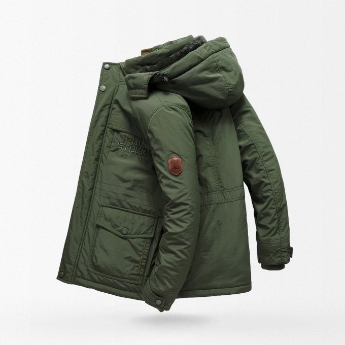 Fleece-gefütterte Militär-Parka-Jacke – Bild 2