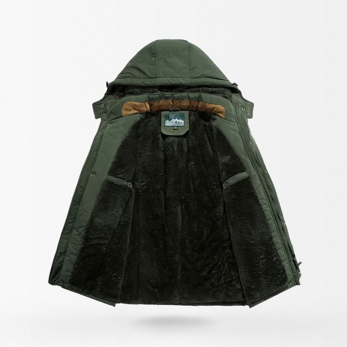 Fleece-gefütterte Militär-Parka-Jacke – Bild 4