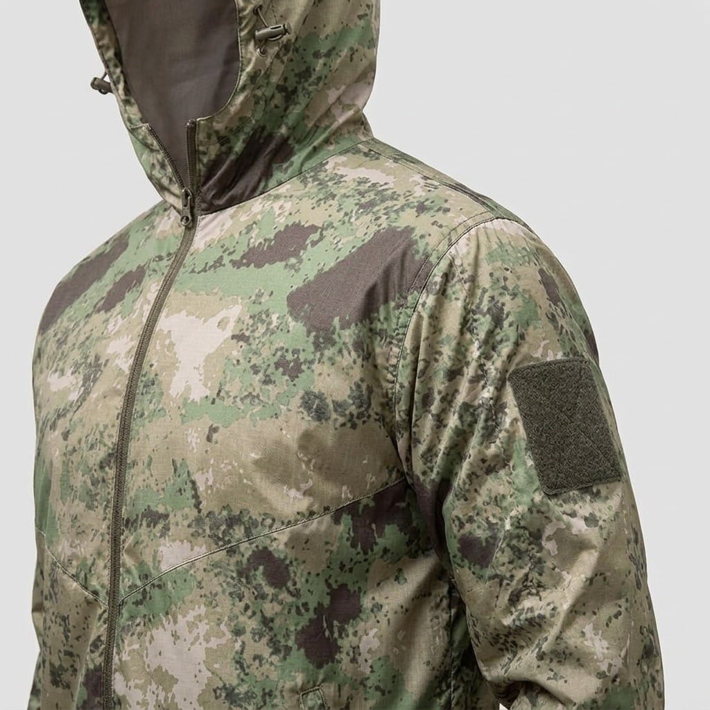 Lightweight camo rain jacket