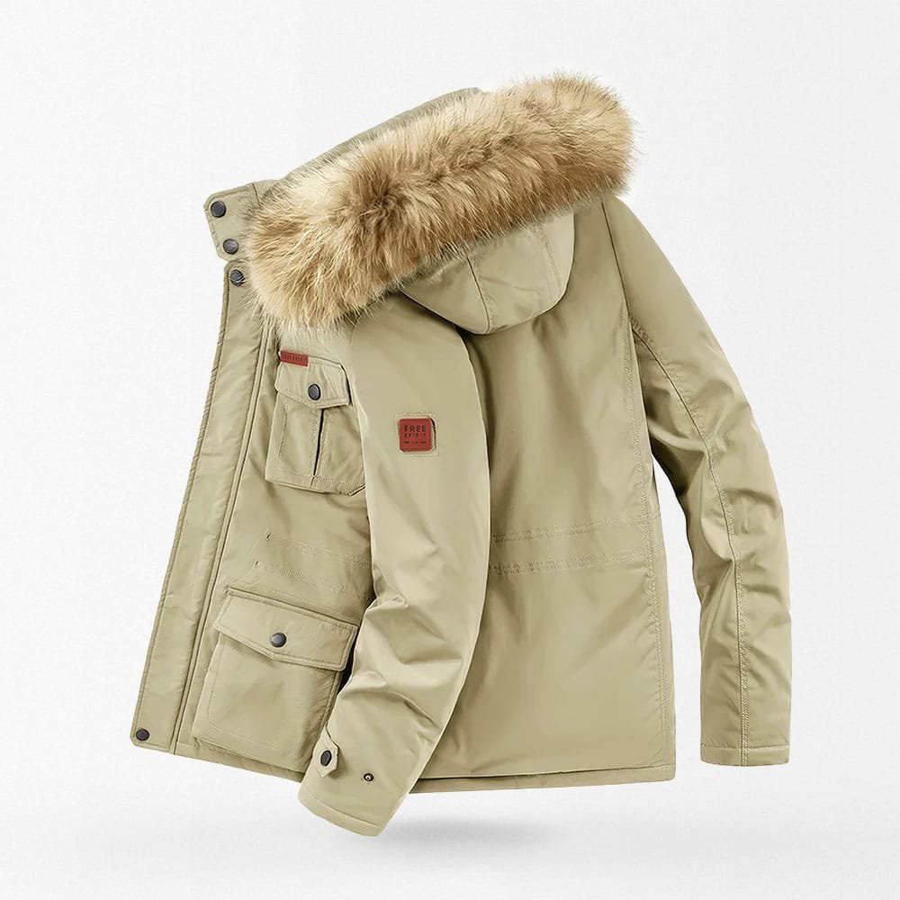 Militär-Parka-Jacke mit Fleece-Futter – Bild 2