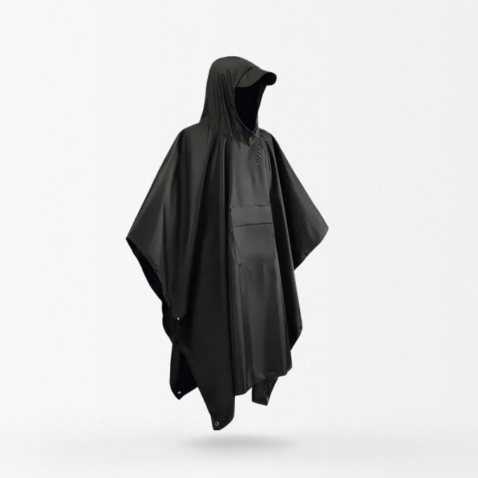 Schwarzer wasserdichter Militär-Poncho