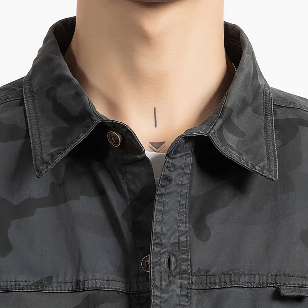 Tarnmuster Langarm-Hemd mit Knopfleiste – Bild 2