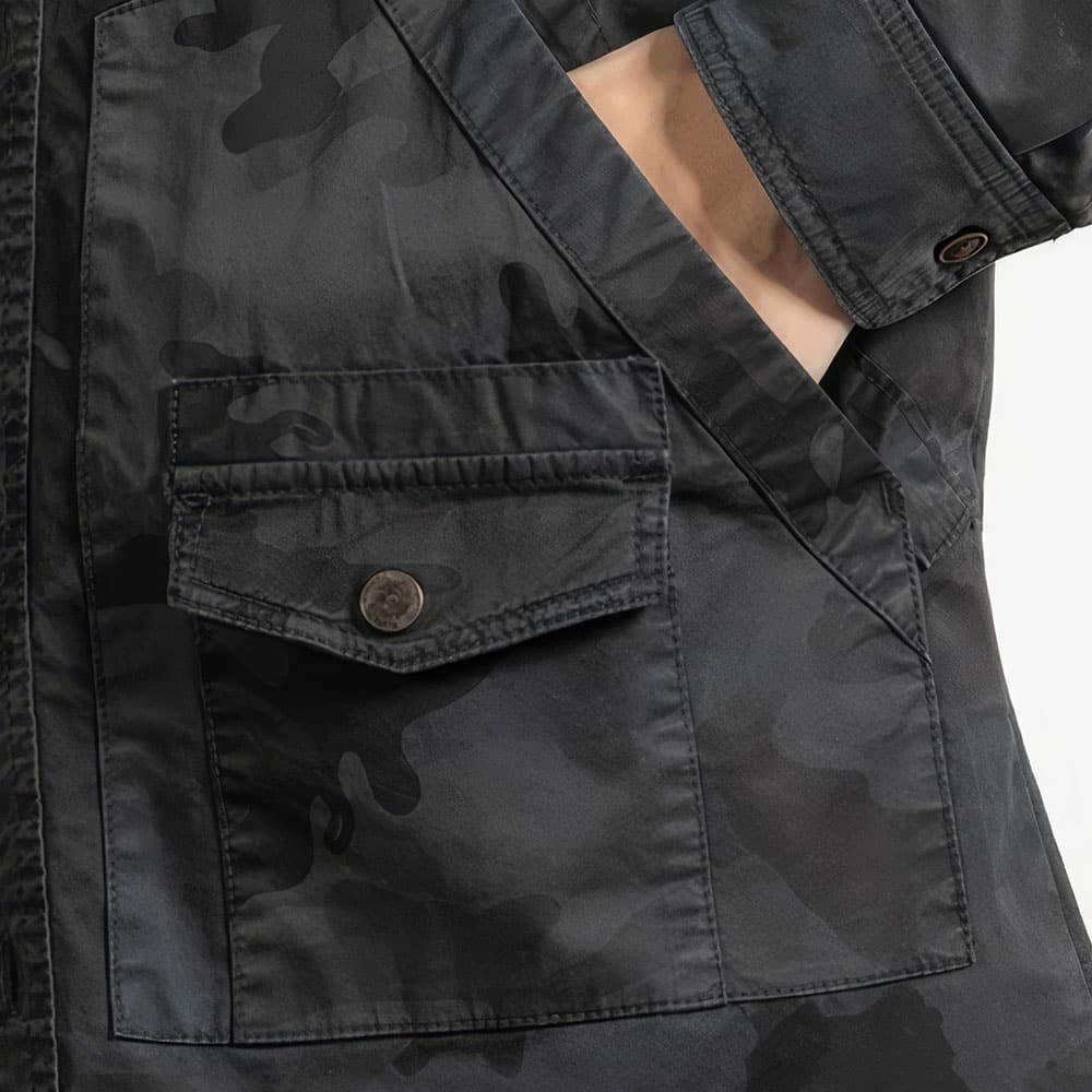 Tarnmuster Langarm-Hemd mit Knopfleiste – Bild 3