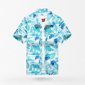 Hawaiihemd in Blau – Blue Island