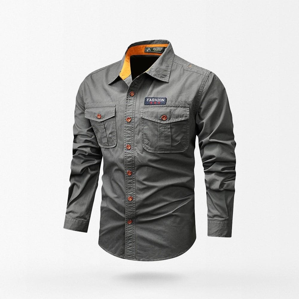 Herren Camouflage-Hemd mit Knopfleiste – Bild 2