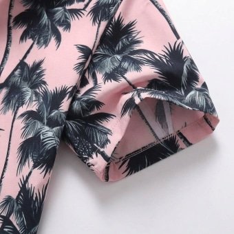 Pink hawaiian shirt with palm trees