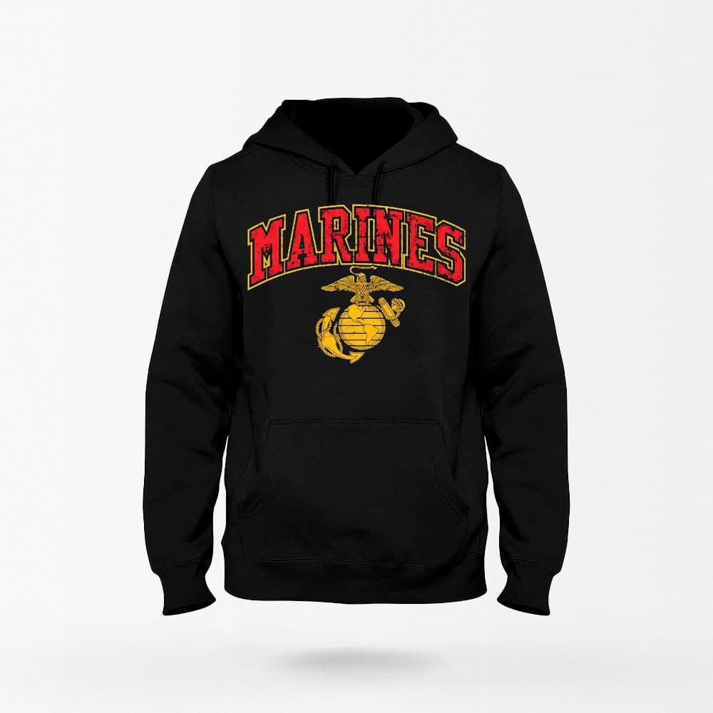USMC Marines Hoodie mit gebogenem Logo