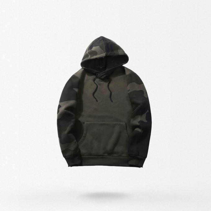 Army-grüner Camouflage-Kapuzenpullover – Bild 3