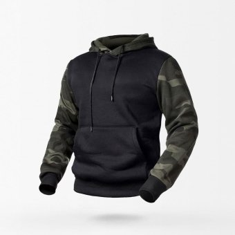 Schwarzer Camouflage-Kapuzenpullover