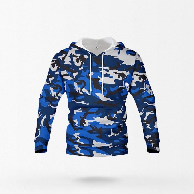 Blauer Tarnmuster-Hoodie