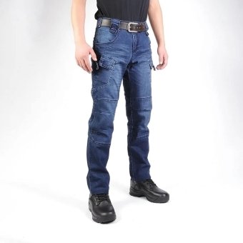 men's tactical stretch jeans Blue
