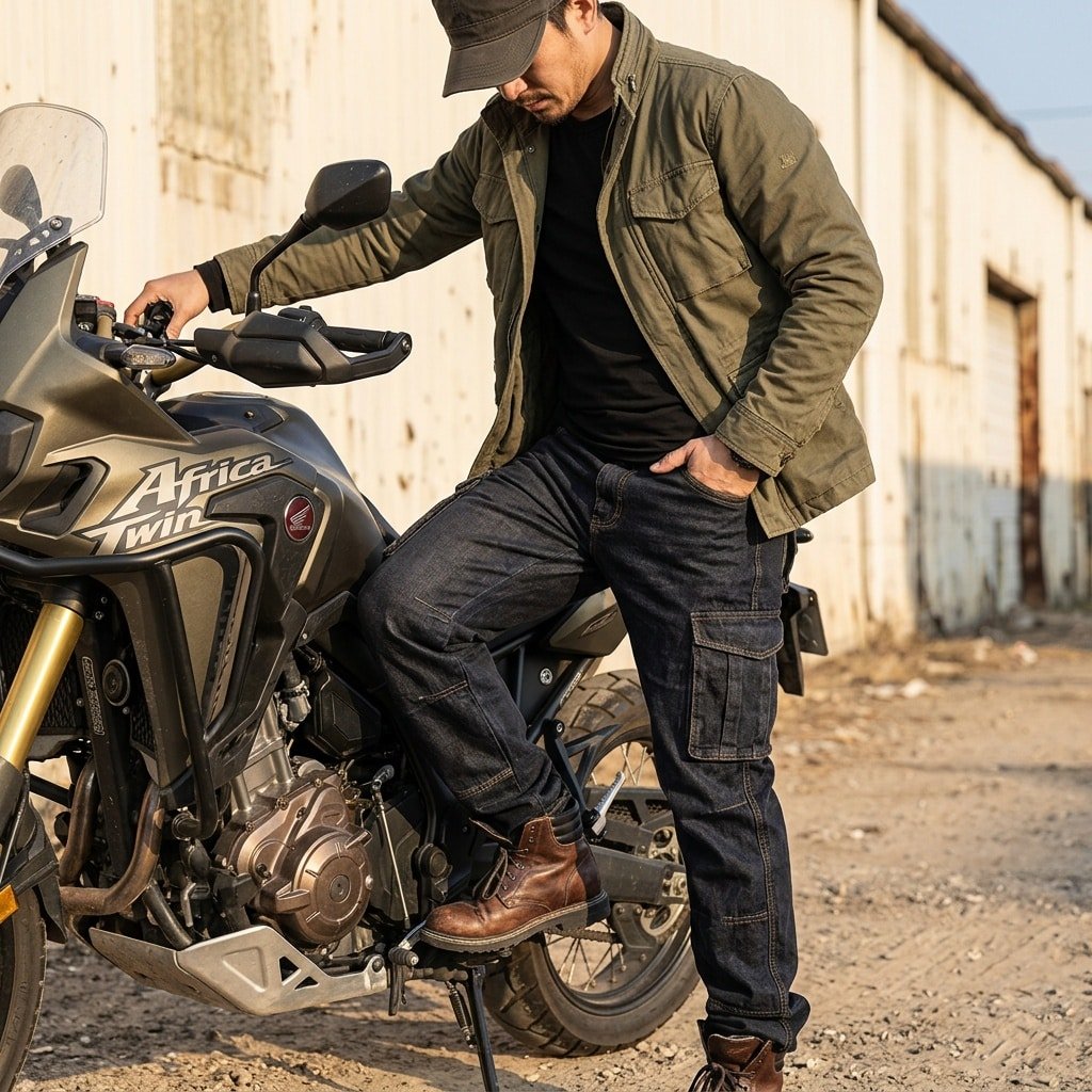 Military cargo jeans for men