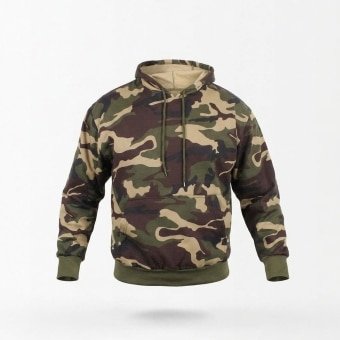 Military style camo hoodie