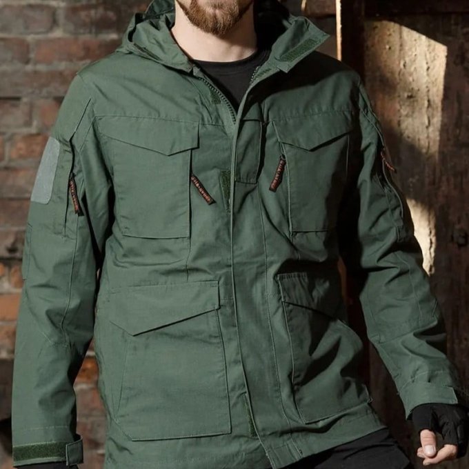 Olive M65 Feldjacke – Taktische Jacke für Militär & Outdoor – Bild 2