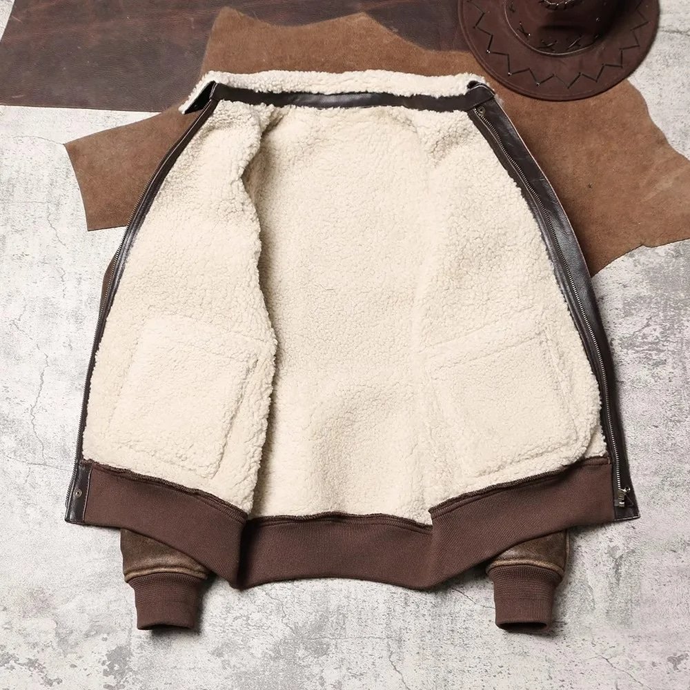 Braune A2 Bomber-Lederjacke – Taktische Militärjacke – Bild 10